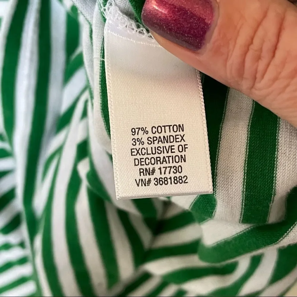 Luella for Target Green & White Striped T-shirt with Embroidered Cherry, Large - Picture 12 of 13